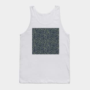 Little golden branches with small leaves pattern Tank Top